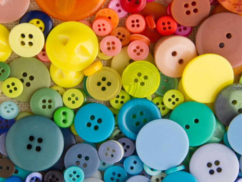 Photo boutons en plastique colorés