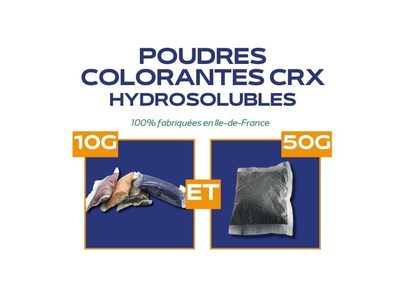 Poudres colorantes crx hydrosolubles